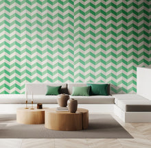 STR50130W Illusion Chevron Jade Twist Wallpaper by Ohpopsi