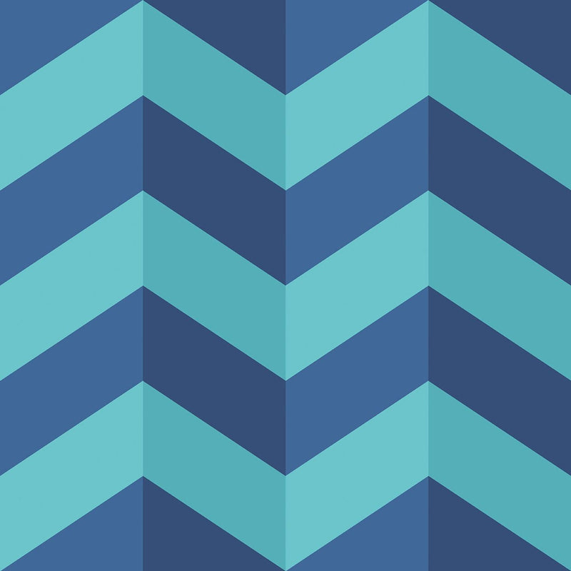STR50131W Illusion Chevron Cerulean Mix Wallpaper by Ohpopsi
