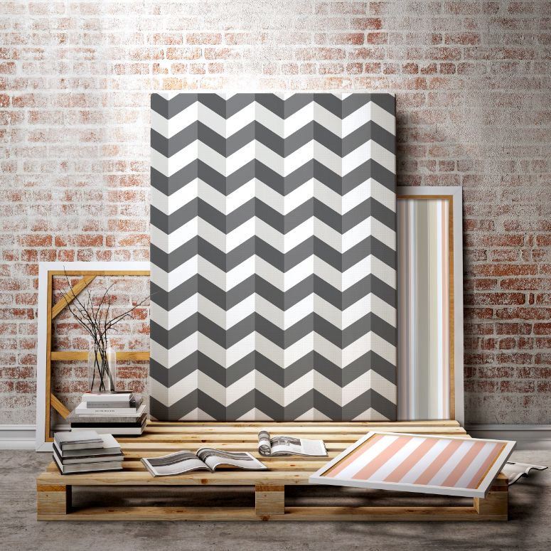 STR50134W Illusion Chevron Blackboard Wallpaper by Ohpopsi
