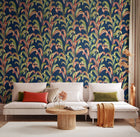 FRA50101W Revive Prussian Pop Wallpaper by Ohpopsi