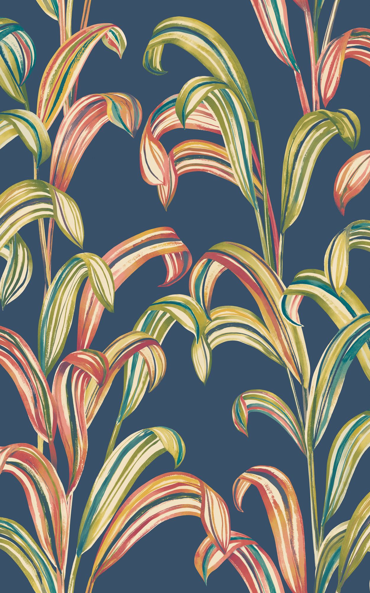 FRA50101W Revive Prussian Pop Wallpaper by Ohpopsi