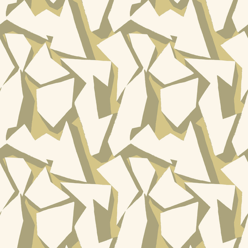FRA50111W Shatter Olive Oil Wallpaper by Ohpopsi