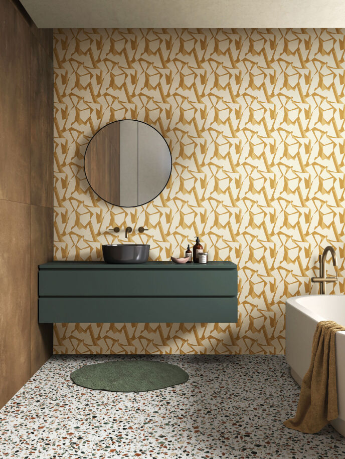 FRA50112W Shatter Ochre Wallpaper by Ohpopsi