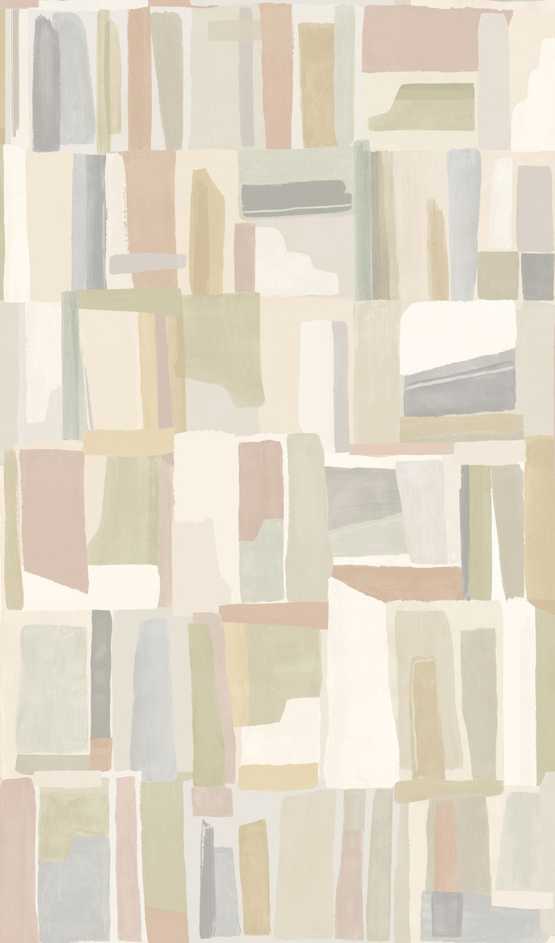 FRA50123W Abstract Cubes Avocado Mist Wallpaper by Ohpopsi