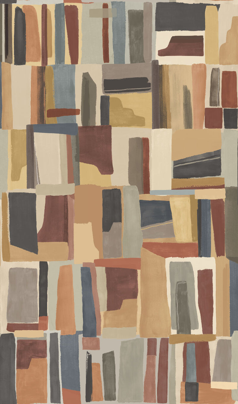 FRA50128W Abstract Cubes Walnut Twist Wallpaper by Ohpopsi