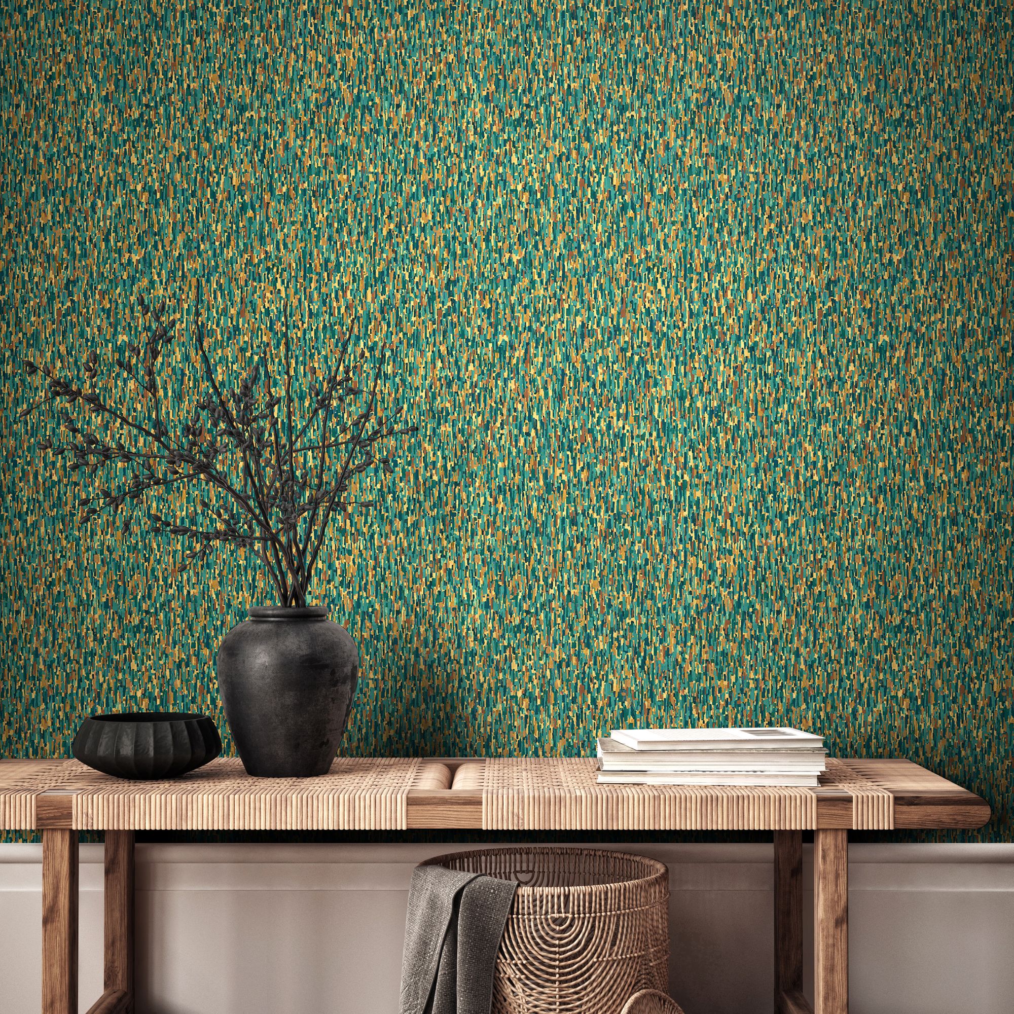 FRA50136W Stipple Jade Mix Wallpaper by Ohpopsi