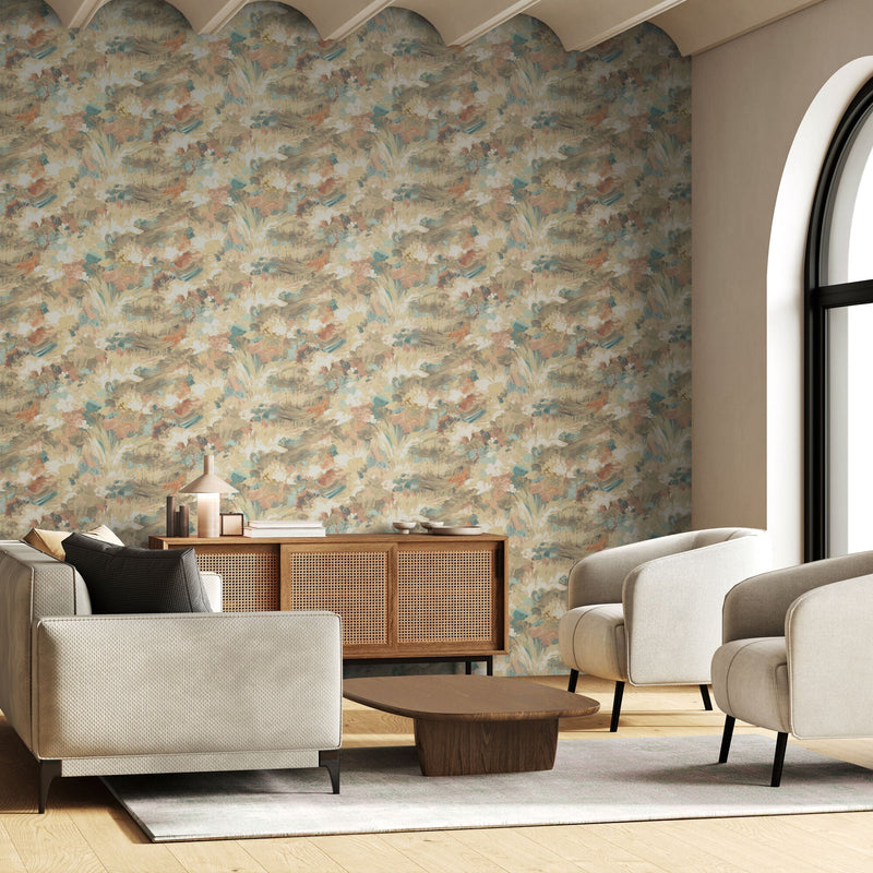 FRA50143W Awaken Warm Parchment Wallpaper by Ohpopsi