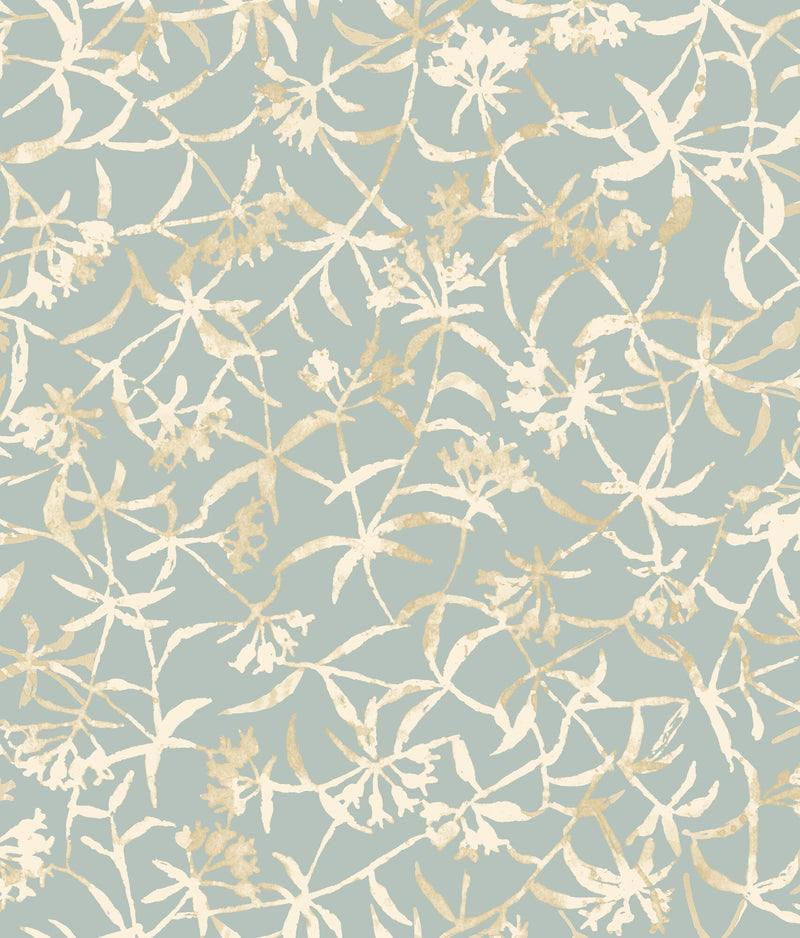 FRA50151W Entwine Turkish Blue Wallpaper by Ohpopsi