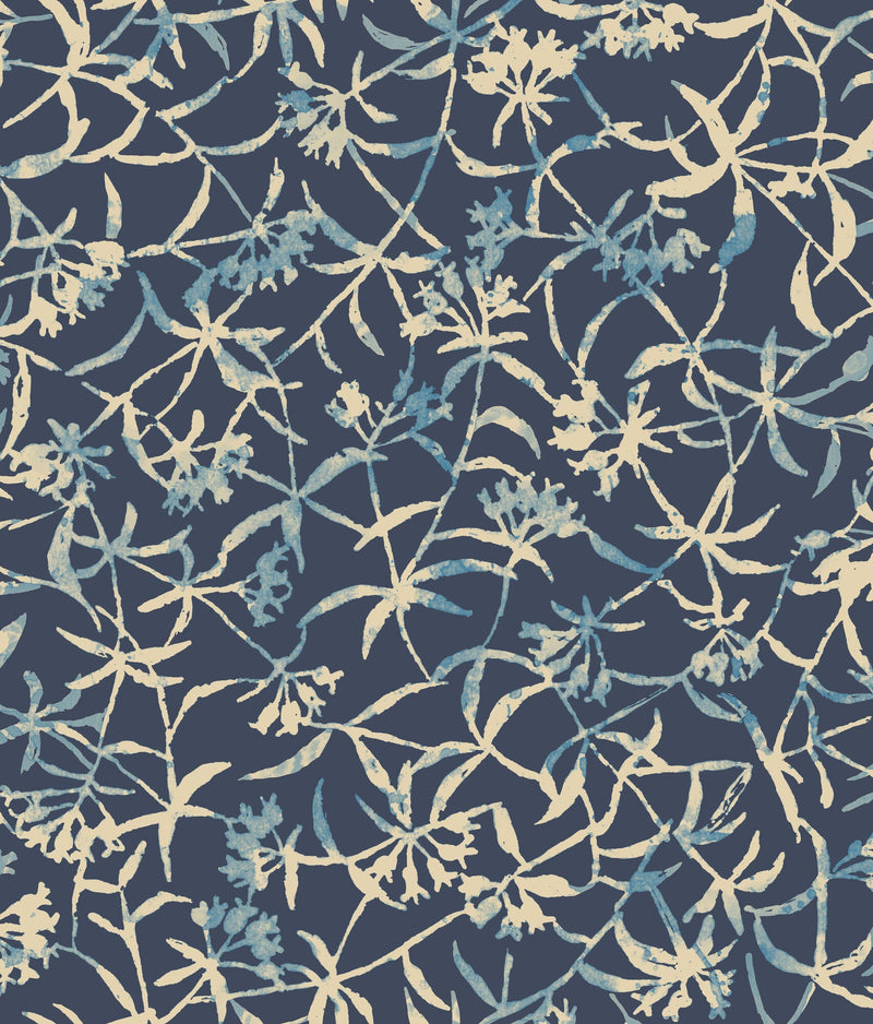 FRA50152W Entwine Navy Wallpaper by Ohpopsi