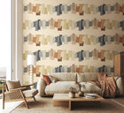 FRA50153W Offset Blocks Gingerbread Latte Wallpaper by Ohpopsi