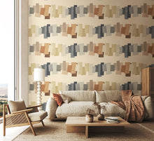 FRA50153W Offset Blocks Gingerbread Latte Wallpaper by Ohpopsi