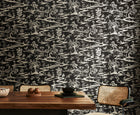 HAN50109W Kaiwa Raven Wallpaper by Ohpopsi