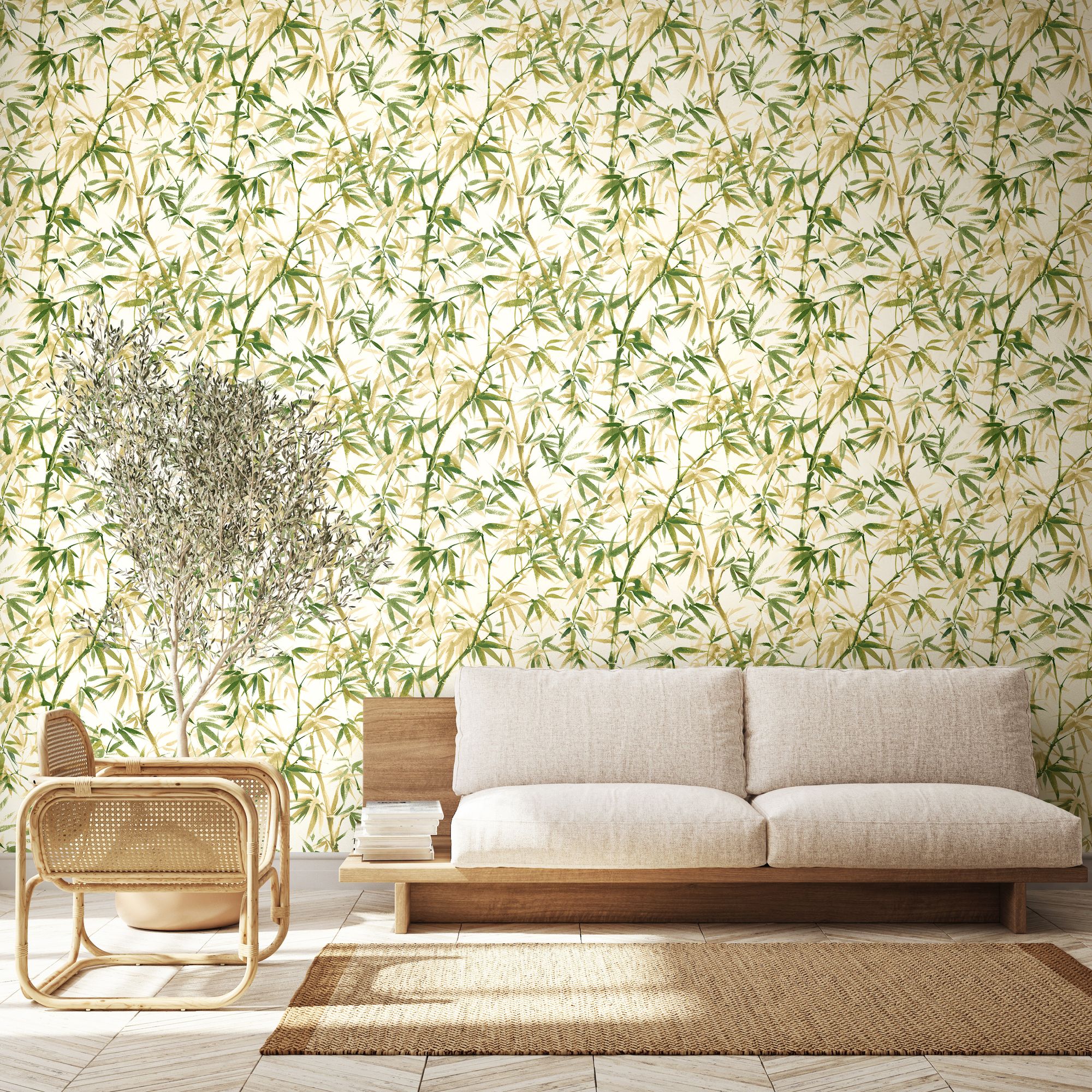 HAN50111W Shadow Bamboo Willow Wallpaper by Ohpopsi