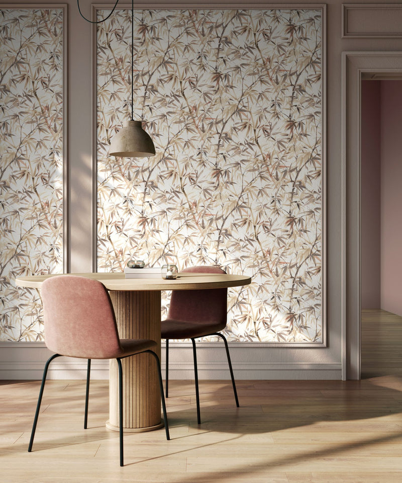 HAN50114W Shadow Bamboo Latte Wallpaper by Ohpopsi