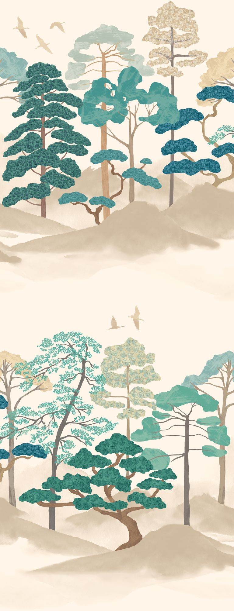 HAN50118W Kigi Peacock Mix Wallpaper by Ohpopsi
