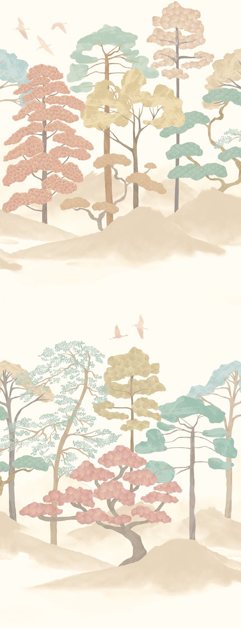 HAN50119W Kigi Blush & Seafoam Wallpaper by Ohpopsi