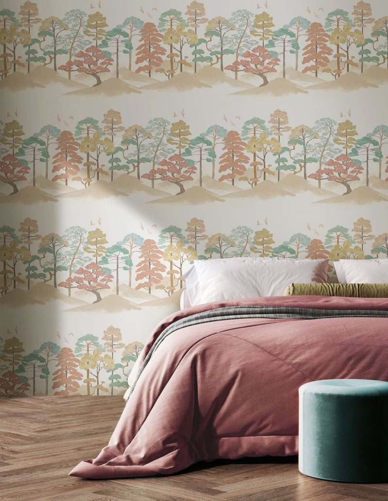 HAN50119W Kigi Blush & Seafoam Wallpaper by Ohpopsi