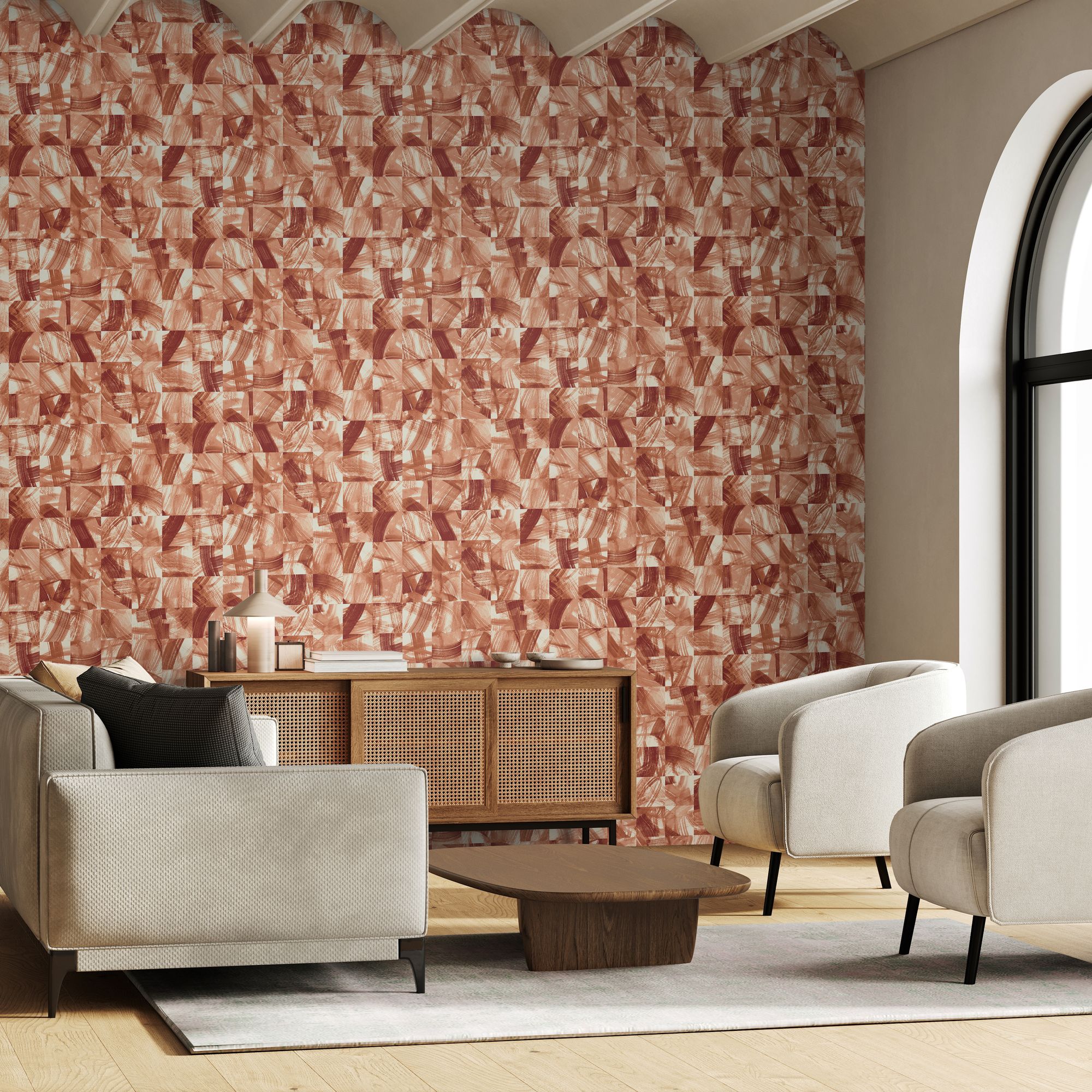 HAN50124W Maku Cochineal Wallpaper by Ohpopsi
