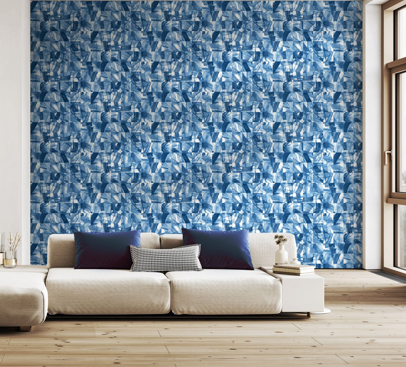 HAN50125W Maku Electric Blue Wallpaper by Ohpopsi