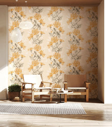 HAN50127W Kiku Parchment Wallpaper by Ohpopsi