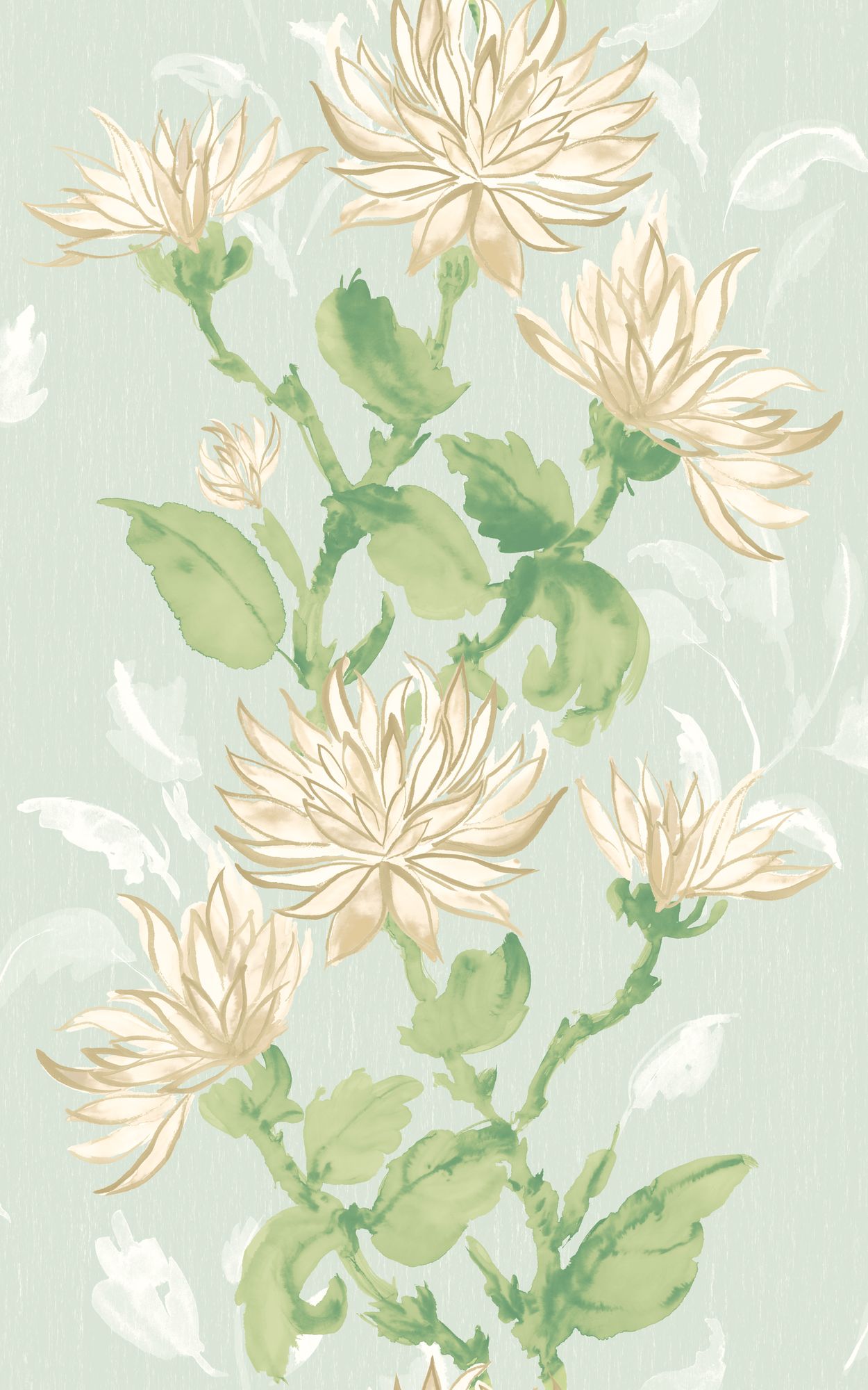 HAN50128W Kiku Seafoam Wallpaper by Ohpopsi