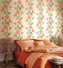HAN50129W Kiku Coral Wallpaper by Ohpopsi