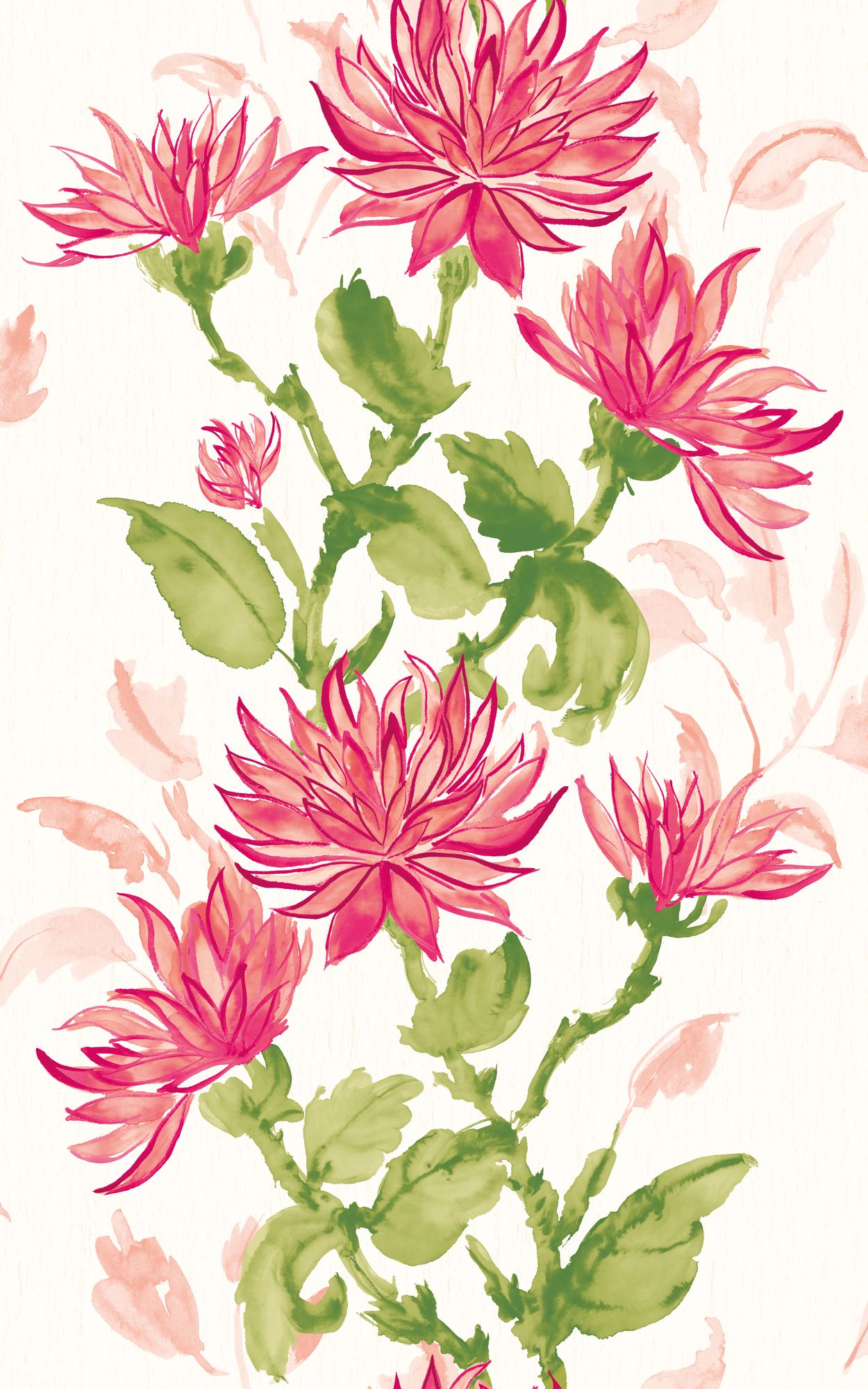 HAN50130W Kiku Cerise Wallpaper by Ohpopsi