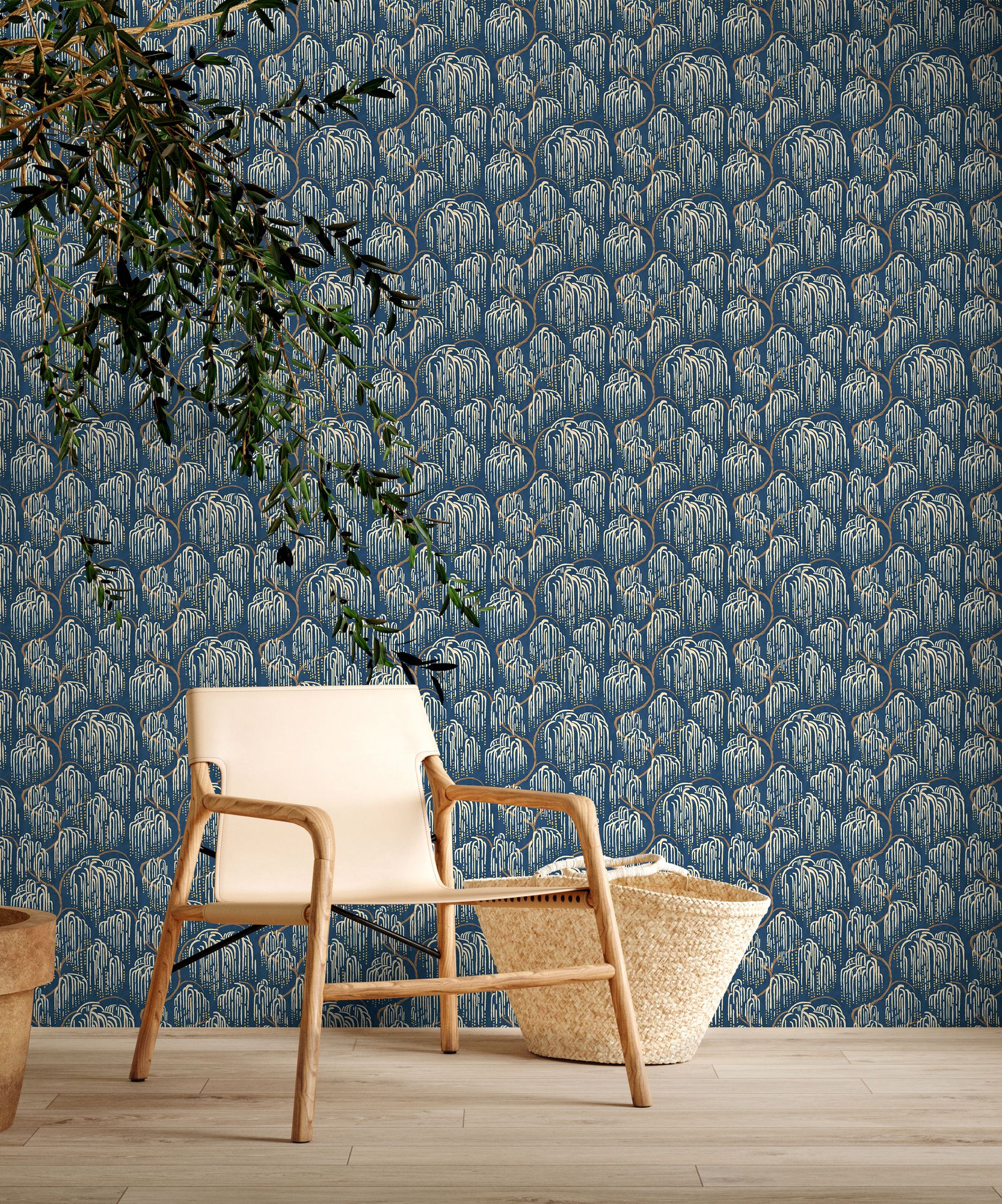 HAN50139W Shizu Cobalt Wallpaper by Ohpopsi