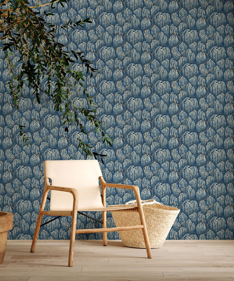 HAN50139W Shizu Cobalt Wallpaper by Ohpopsi