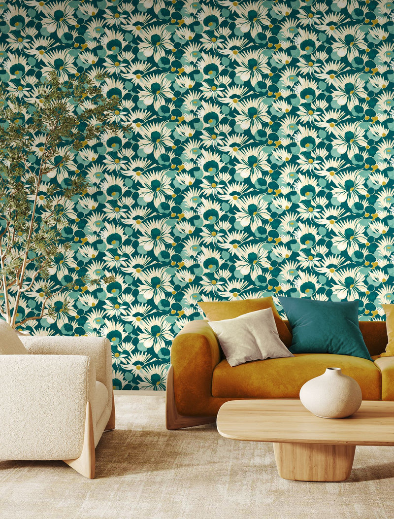HAN50144W Suiren Peacock Wallpaper by Ohpopsi