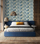 HAN50145W Suiren Indigo Wallpaper by Ohpopsi