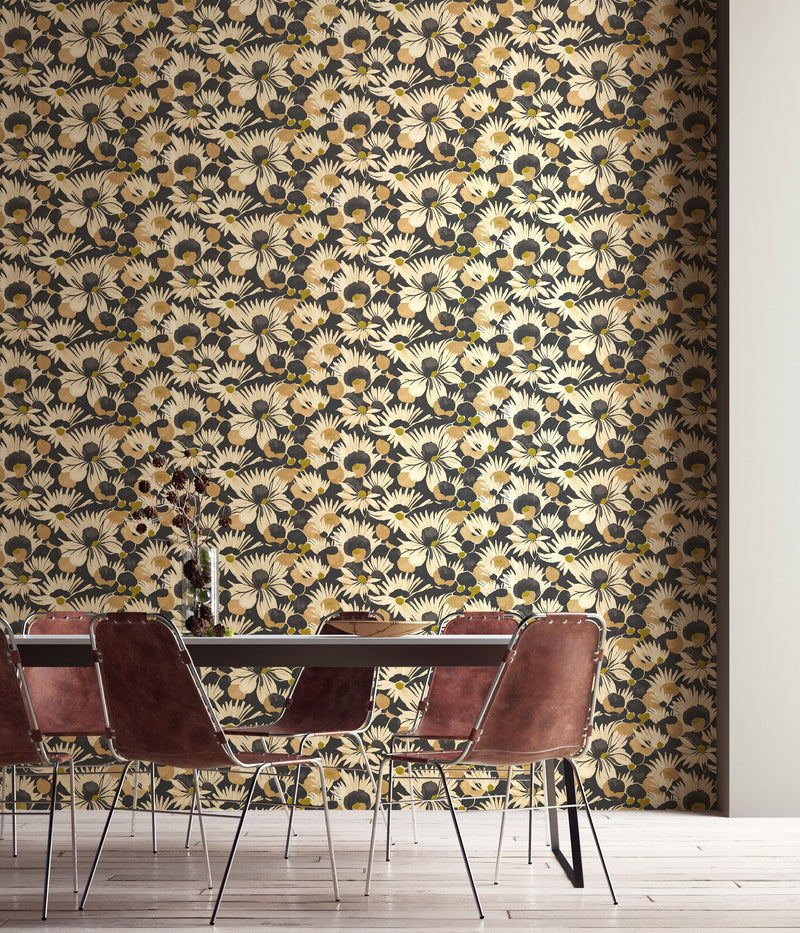 HAN50146W Suiren Ebony Wallpaper by Ohpopsi