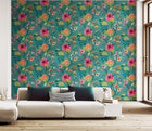 HAN50152W Saku Peacock & Rose Wallpaper by Ohpopsi