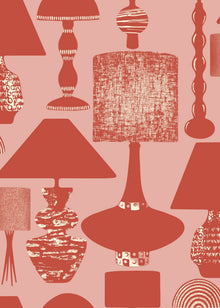 REV50102W Boogie Lights Faded Rouge Wallpaper by Ohpopsi
