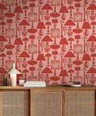 REV50102W Boogie Lights Faded Rouge Wallpaper by Ohpopsi