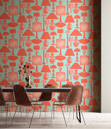 REV50103W Boogie Lights Saltwater Coral Wallpaper by Ohpopsi