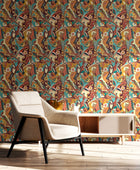 REV50112W Forest Chorus Copperlight Wallpaper by Ohpopsi