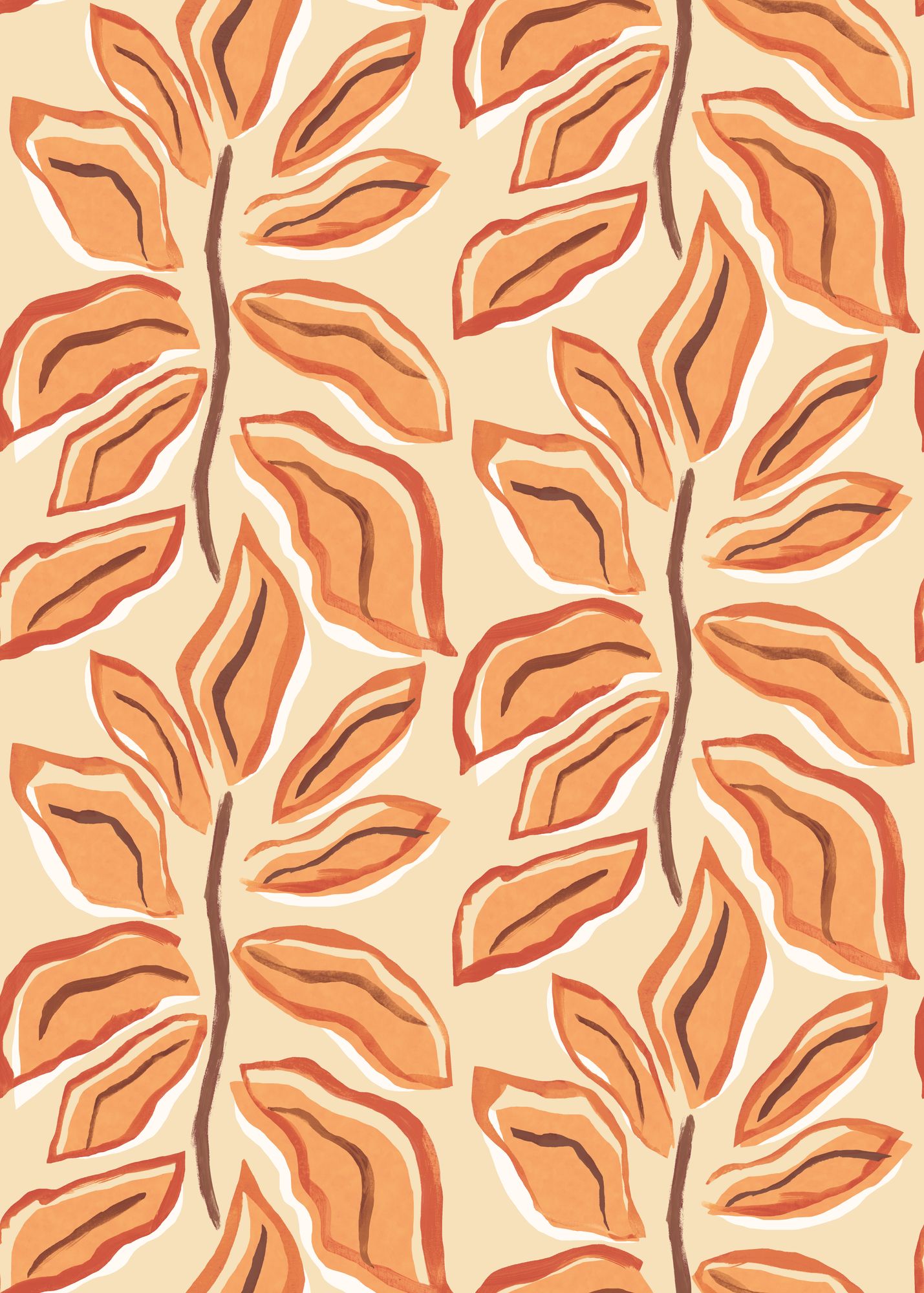 REV50119W Foli Apricot Twist Wallpaper by Ohpopsi
