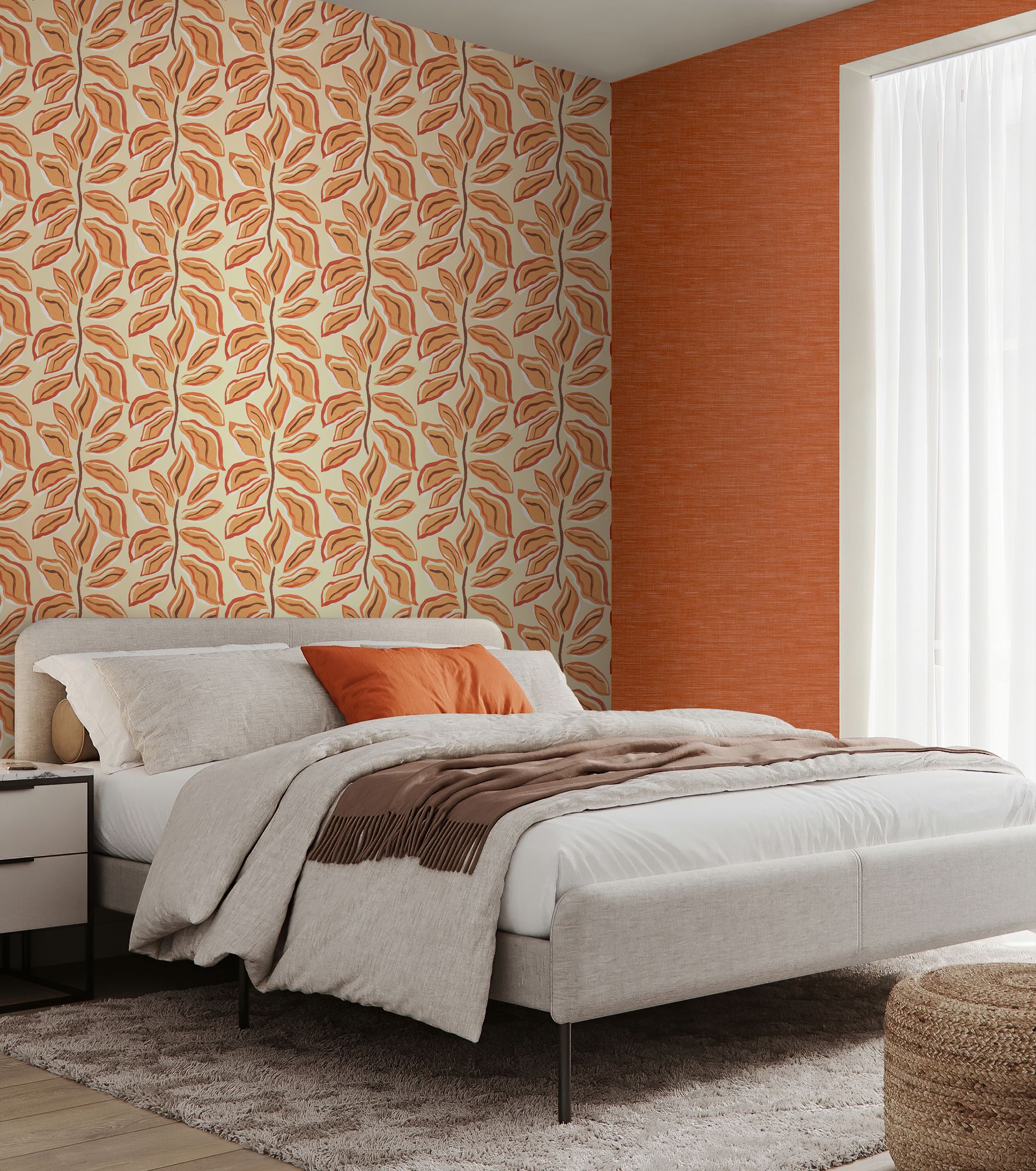 REV50119W Foli Apricot Twist Wallpaper by Ohpopsi