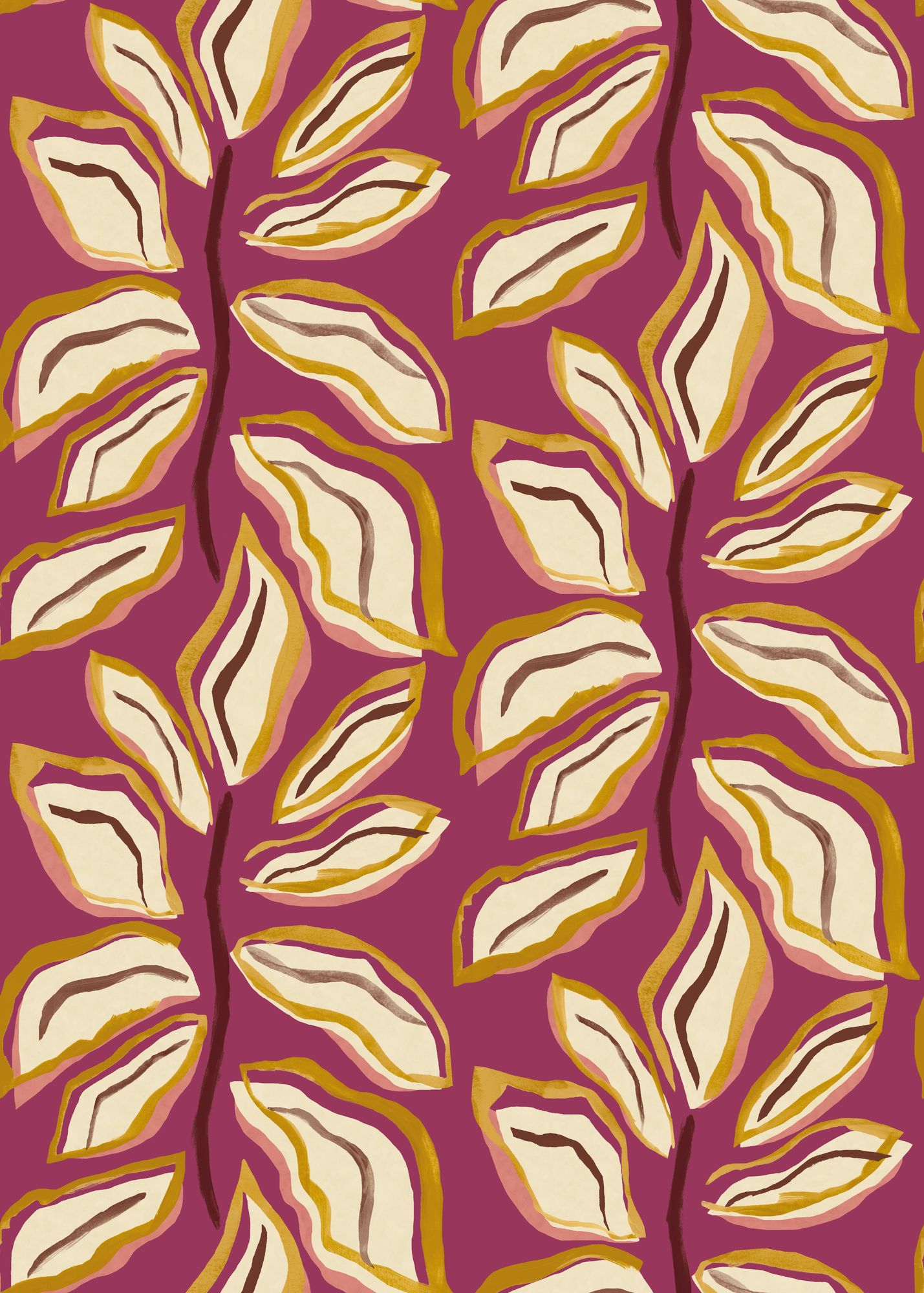 REV50120W Foli Golden Berry Wallpaper by Ohpopsi