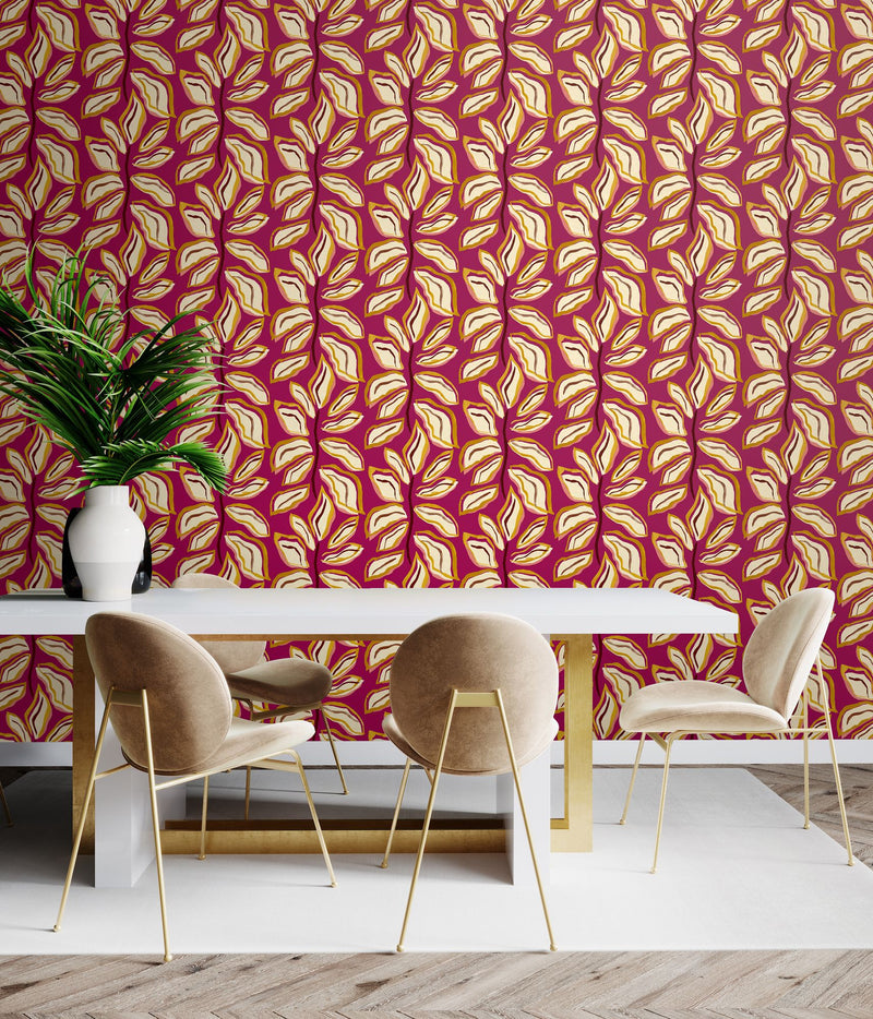 REV50120W Foli Golden Berry Wallpaper by Ohpopsi