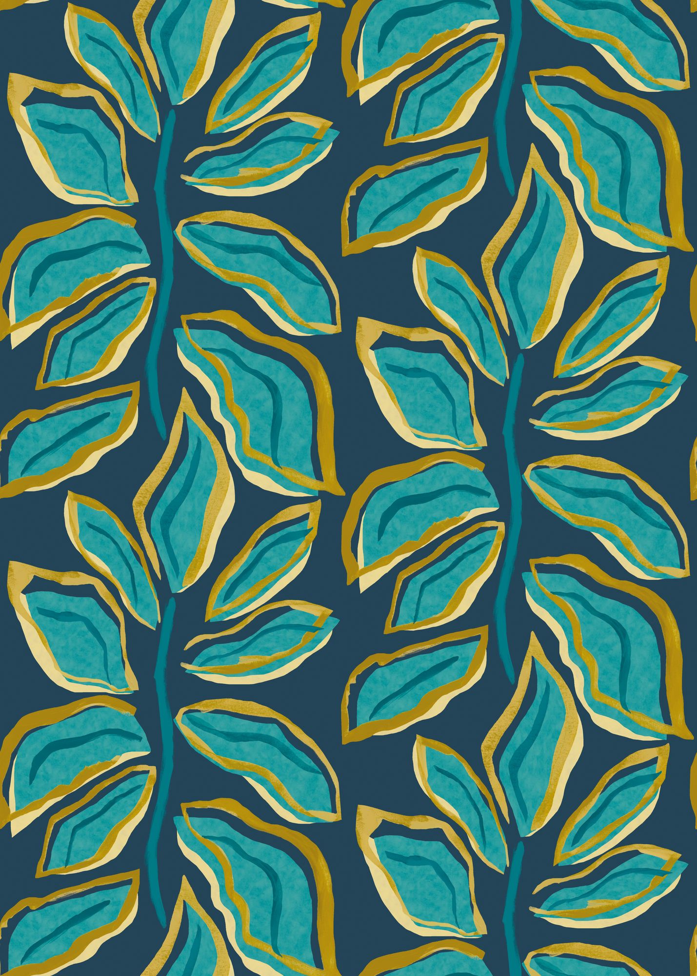 REV50121W Foli Midnight Teal Wallpaper by Ohpopsi