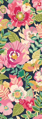 REV50123W Poppies + Pansies Midnight Garden Wallpaper by Ohpopsi