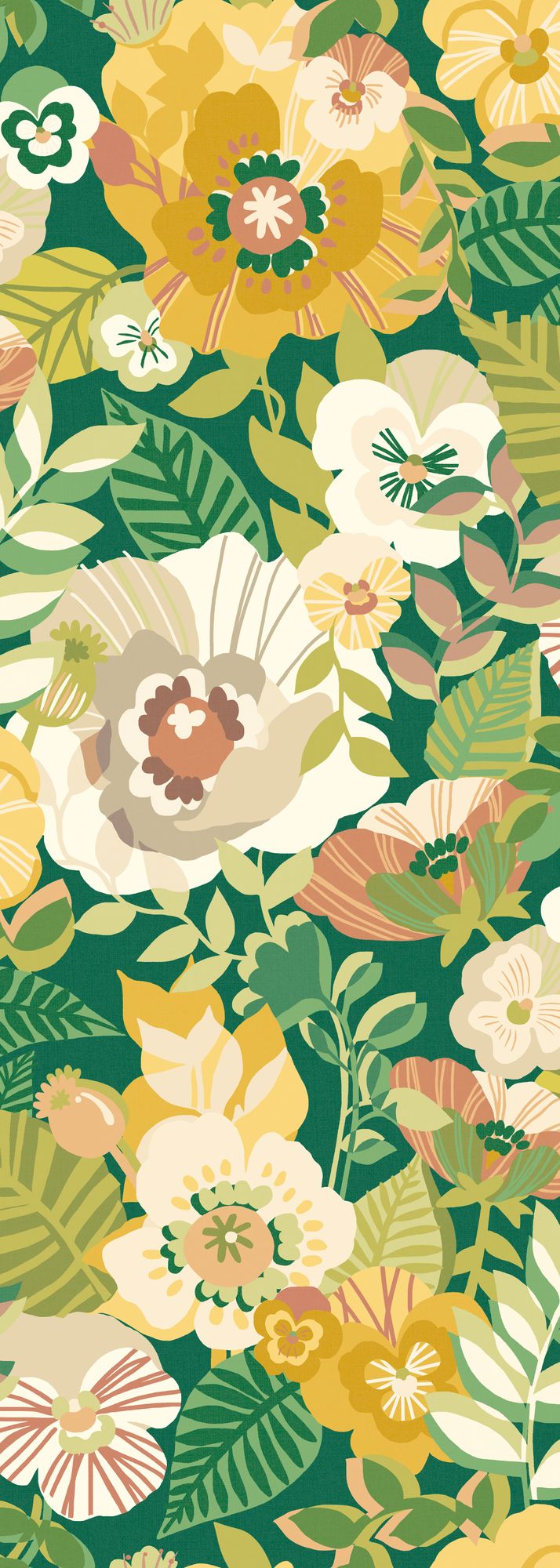 REV50124W Poppies + Pansies Forest Grove Wallpaper by Ohpopsi