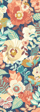 REV50125W Poppies + Pansies Smoky Terra Wallpaper by Ohpopsi