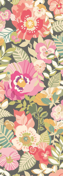 REV50126W Poppies + Pansies Vintage Rose Wallpaper by Ohpopsi