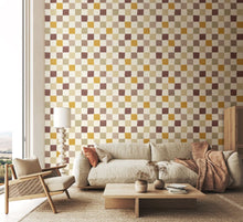 REV50132W Disco Check Chocolate Mix Wallpaper by Ohpopsi