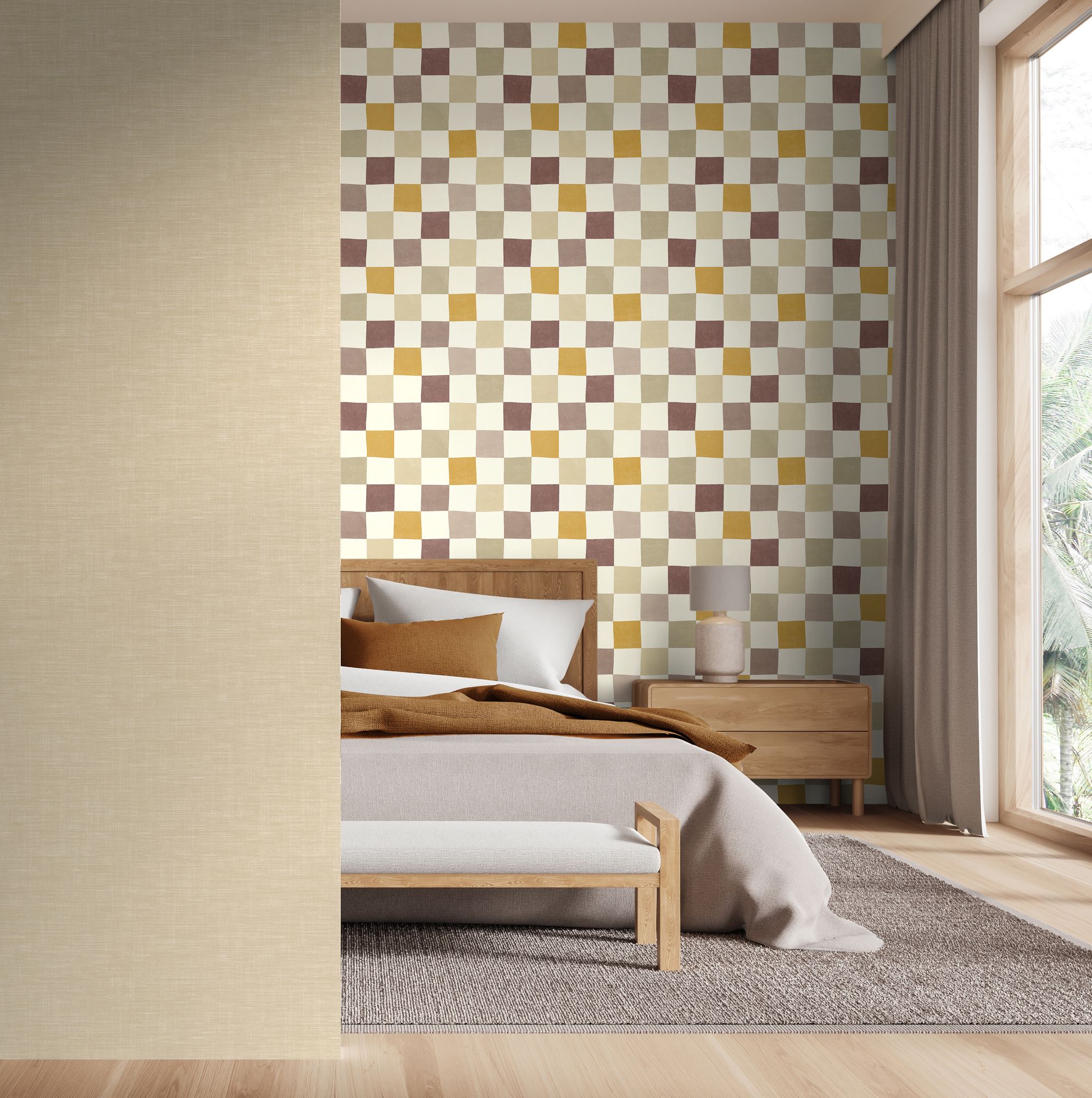 REV50147W Tessa Oatmeal Wallpaper by Ohpopsi