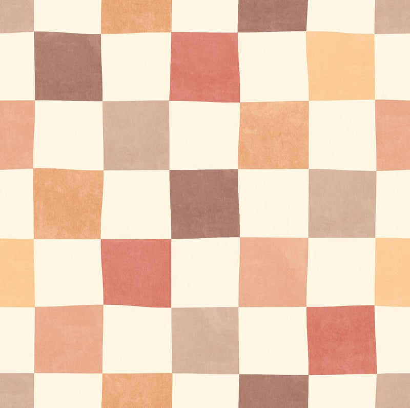 REV50133W Disco Check Marmalade Mix Wallpaper by Ohpopsi