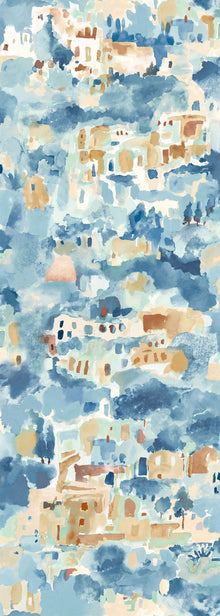 REV50136W Amalfi Stoneware Blue Wallpaper by Ohpopsi